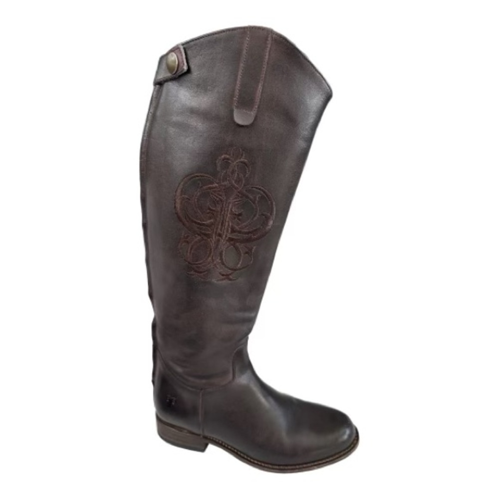 Frye Women's Riding Back Zip, Brown Leather, 9 - Medium